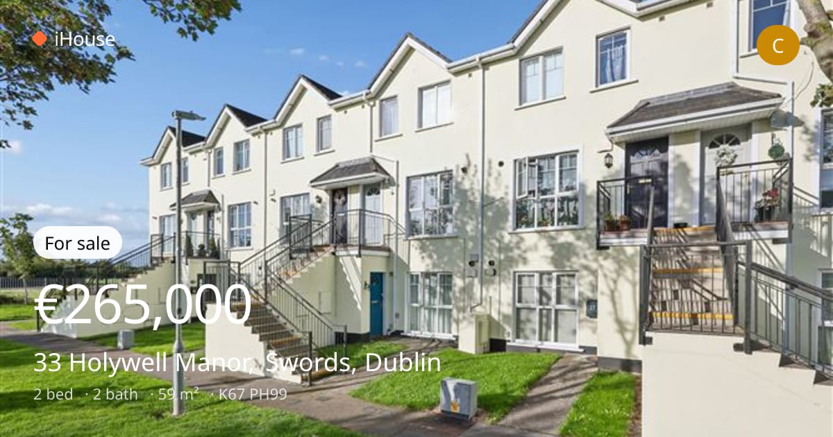 For sale: €265,000 — 33 Holywell Manor, Swords, Dublin, K67 PH99 ...