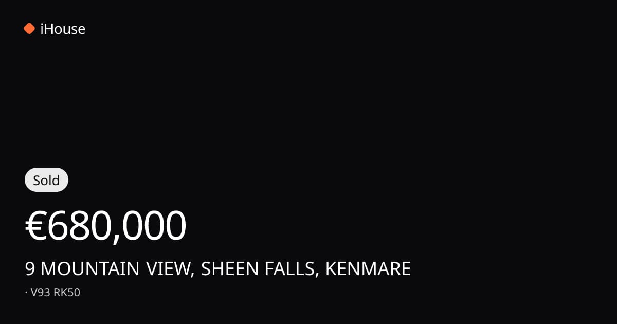 For sale: €680,000 — 9 MOUNTAIN VIEW, SHEEN FALLS, KENMARE, V93 RK50 ...