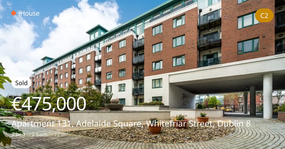Sold for €475,000 — Apartment 131, Adelaide Square, Whitefriar Street ...
