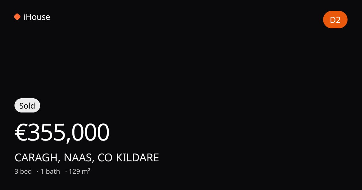 Sold for €355,000 — CARAGH, NAAS, CO KILDARE | iHouse.ie