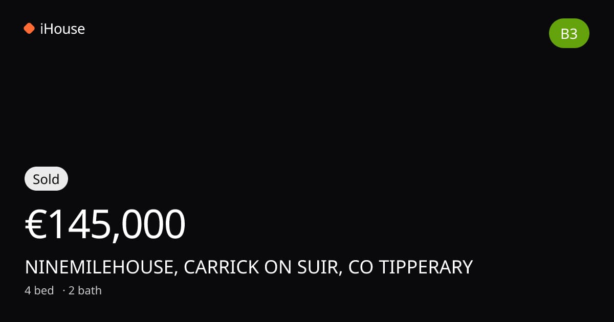 Sold for €145,000 — NINEMILEHOUSE, CARRICK ON SUIR, CO TIPPERARY ...